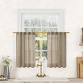 Semi Sheer Linen Curtains 36 Inch Length by LAMIT