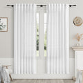 White Semi Sheer Linen Curtains 75 Inch Length by Nanspring
