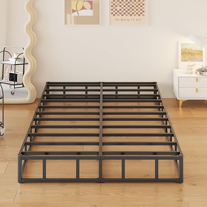 10 Inch Box Spring for Queen Bed High Profile Heavy Duty Metal Queen Box Spring with Fabric Cover, Sturdy Mattress Foundation, Easy Assembly, Noise Free, Black