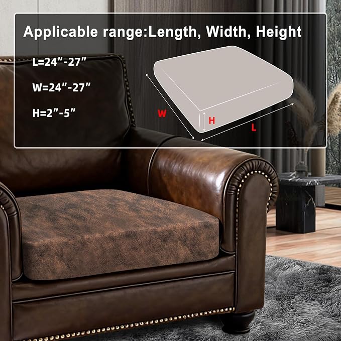ANARACHON Leather Look Couch Cushion Covers Sofa Seat Slipcovers Sets Couches - Image 3