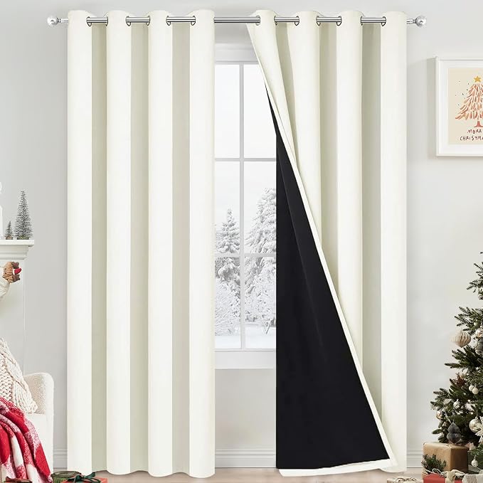Yakamok Cream 100% Blackout Curtains 84 Inches Long by Yakamok