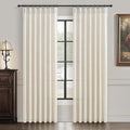 Custom Pinch Pleated 78 Inch Dining Room Curtains 2 Panels Set, Farmhouse Cream by PleatedDrapes