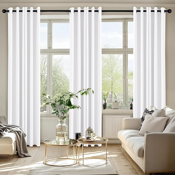 MIULEE Blackout Curtains for Bedroom 2 Panels 40 x 84 Inch Long Pure White | - Image 6