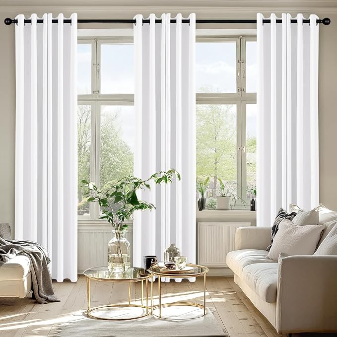 MIULEE Blackout Curtains for Bedroom 2 Panels 40 x 80 Inch Long Pure White | - Image 6