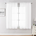Chyhomenyc White Sheer Curtains 54 Inch Long 2 Panels by Chyhomenyc