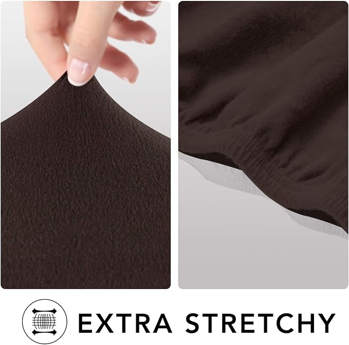 PureFit Stretch Couch Covers for Sofa Large Sofa Slipcovers Chocolate | 1-Piece - Image 4