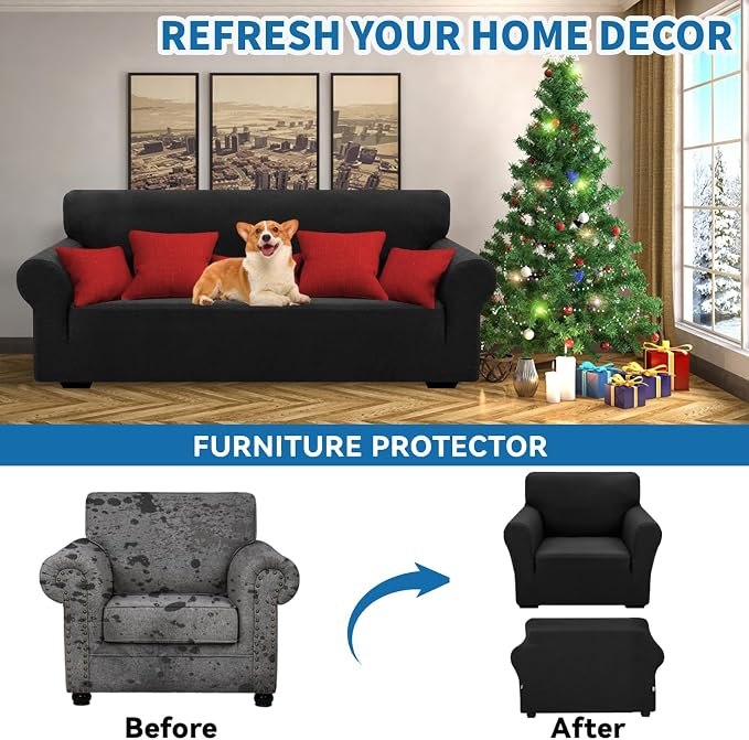 XINEAGE 2026 New Stretch Armchair Covers 1 Piece Chair Slipcovers Chair - Image 4