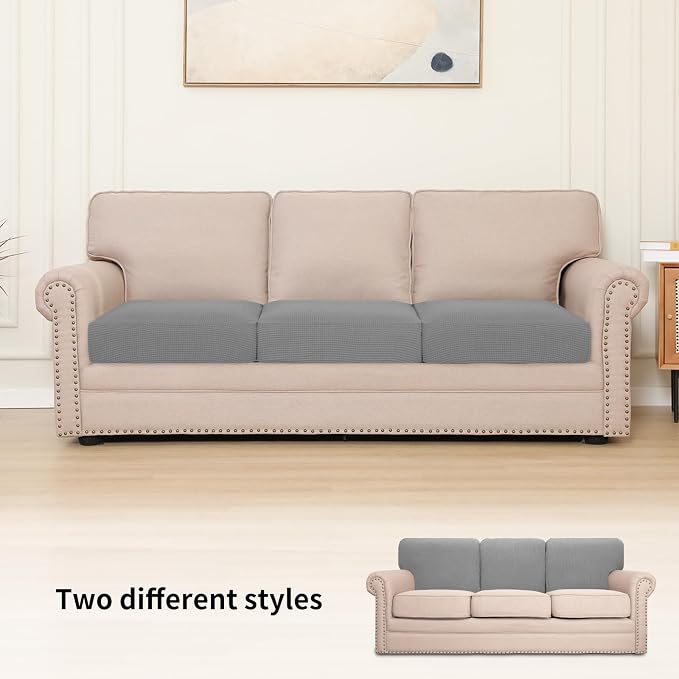 Easy-Going Stretch 3 Pieces Oversized Couch Cushion Cover - Image 2