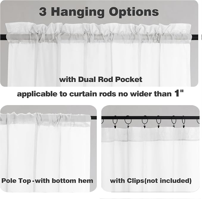 Chyhomenyc White Sheer Scarf Valances - Image 5