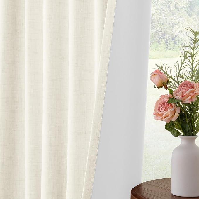 INOVADAY 100% Blackout Linen Curtains - Image 7