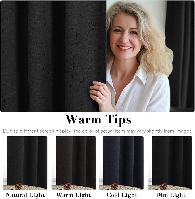 H.VERSAILTEX Linen Curtains 100% Blackout Curtains - Image 5