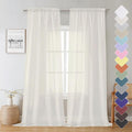 Sheer Curtain Panels Set 96" Inches Long, Solid Voile Light Filtering Airy by Lecloud