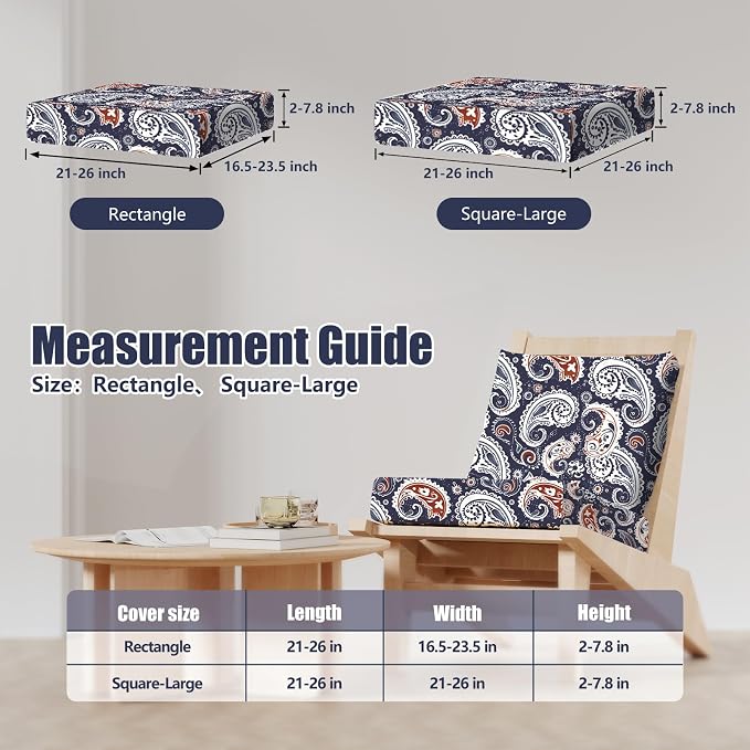 8Pcs Outdoor Cushion Covers, Stretch Patio Furniture Couch Chair Slipcovers | - Image 2