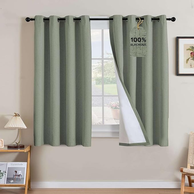 H.VERSAILTEX Linen Curtains 100% Blackout Curtains by HVERSAILTEX