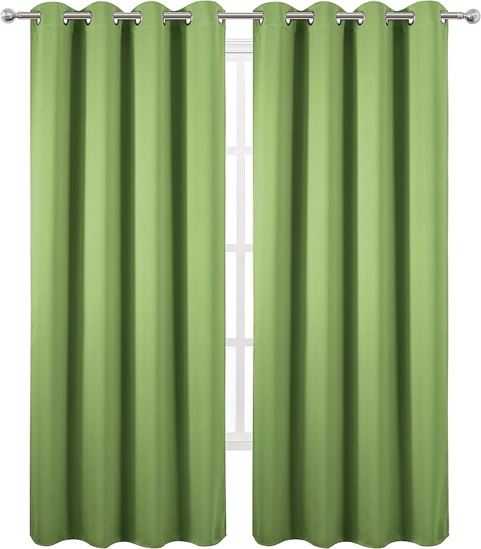 Light Green Thermal Blackout Curtains/52 x 95 Inch/Set of 2 Panels Room - Image 2