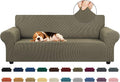 Stretch Couch Covers for Sofa, 3 Cushion Couch Slipcover, Khaki | 1-Piece by KEKUOU