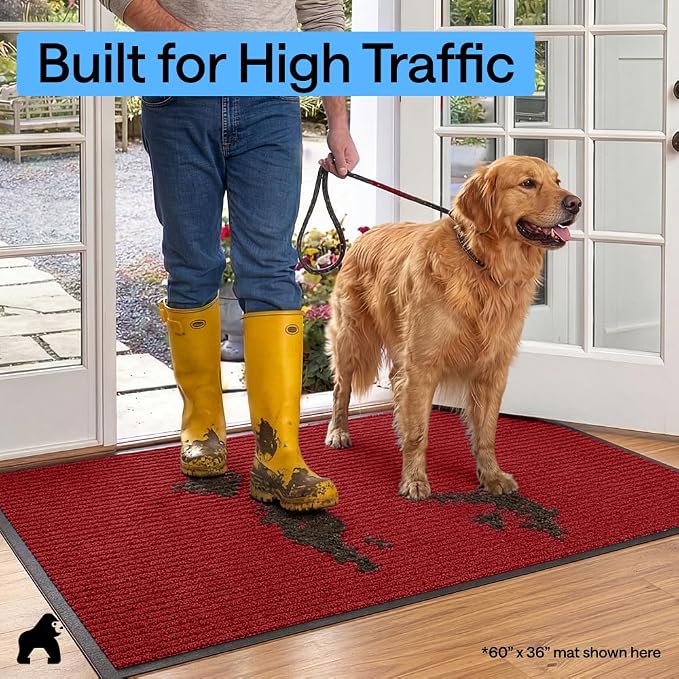 GORILLA GRIP Waterproof Traffic Guard Door Mat, Indoor Outdoor Heavy Duty - Image 7