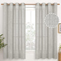 YoungsTex Light Grey Linen Curtains 63 Inches Long 2 Panels | Textured Light by YoungsTex