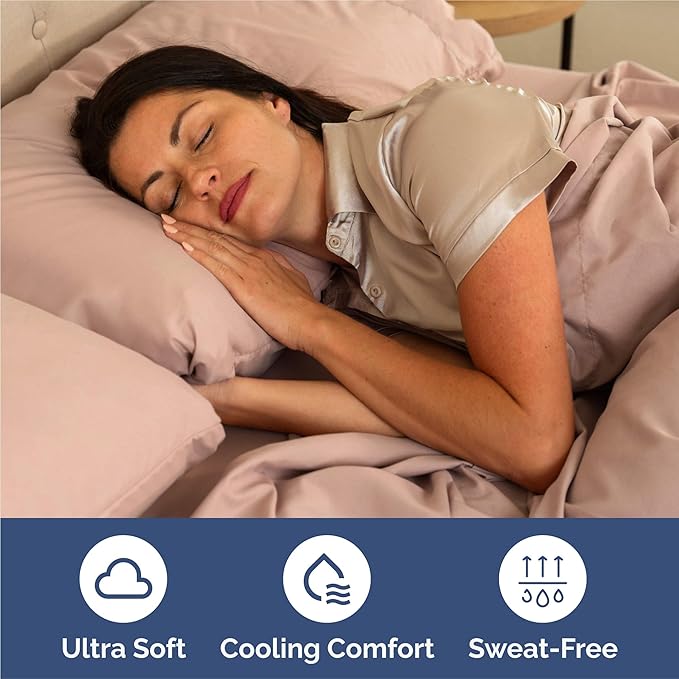 Queen Sheets Set 6 Piece - Includes 4 Pillowcases - Bed Sheets Queen Size - Soft Hotel Luxury Bedding - Cooling, Comfy, Cozy & Breathable - 1 Flat & 1 Fitted & 4 Pillowcases w/ Deep Pockets - Mauve