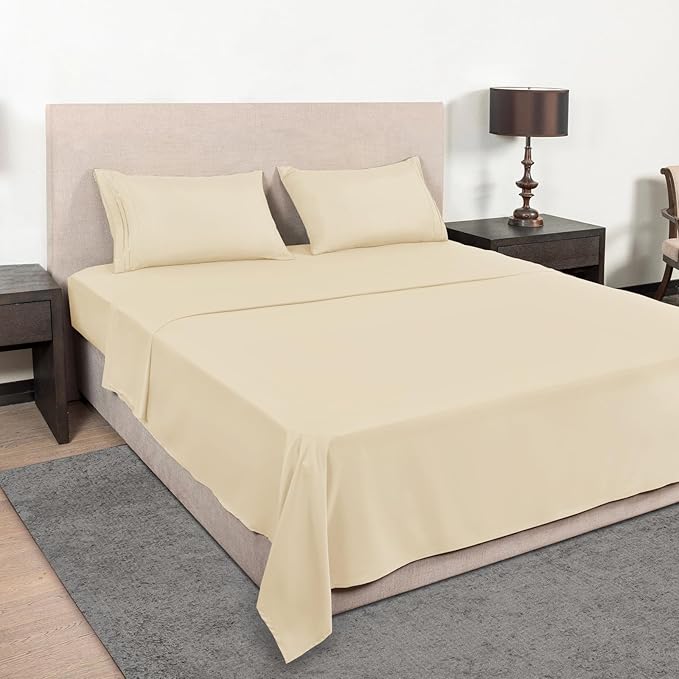 Mejoroom Twin Sheet Set - Hotel Collection Twin Sheets - Bedding Sheets & Pillowcases with Deep Pocket Fitted Sheet, Breathable, Wrinkle & Fade Resistant - 3 Piece(Taupe)