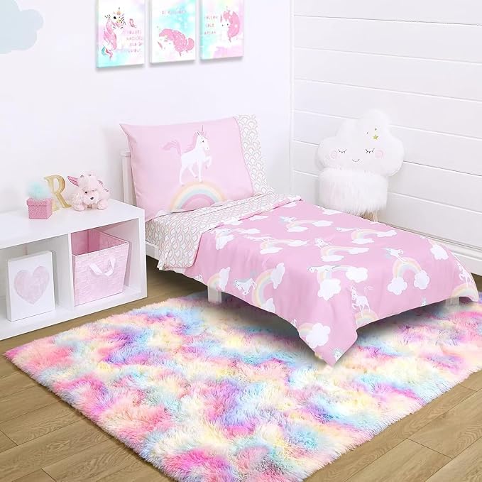 5x7 Rainbow Fluffy Soft Area Rug Non-Slip - Image 5