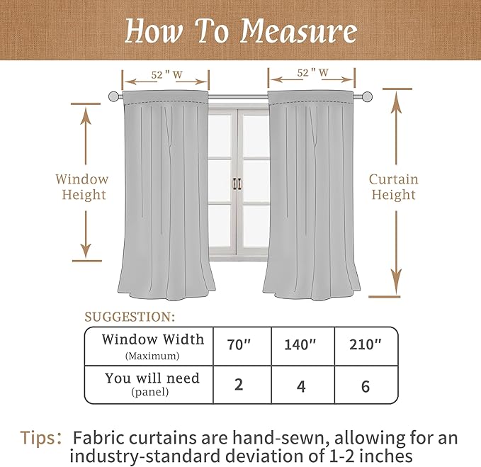 Natural 100% Blackout Linen Curtains 78 Inches, 52 x 78 Inch | Ivory, Thermal - Image 7
