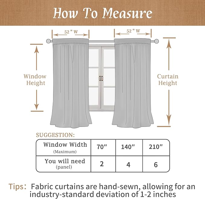 54 Inch Linen Full Blackout Window Curtains - Image 7