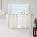 Linen Textured Half Curtains for Windows Back Tab Rod Pocket Window Toppers by Nanspring