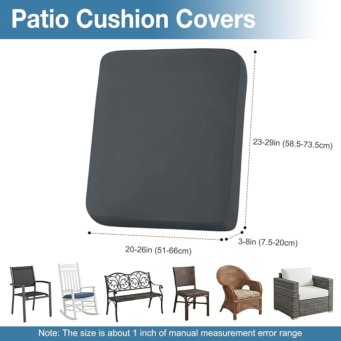 Waterproof Outdoor Cushion Covers, Stretch Patio Slipcovers | UV Resistant - Image 6