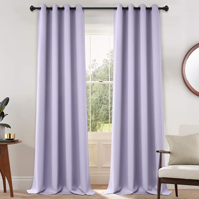 Yakamok Room Darkening Curtains 52x108 inch Length Lilac-Living Room | 2 panels by Yakamok