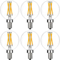 LiteHistory Dimmable G16.5 LED Light Bulb 6W Equal 60W 600lm AC120V Candelabra Bulb 60W for Chandeliers, Ceiling Fan, Vanity Warm White 2700K Globe Light Bulb 6Pack