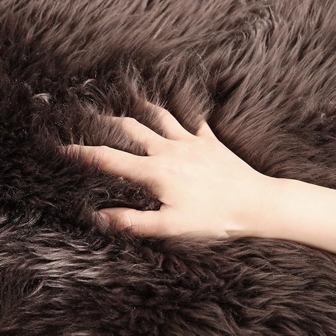 LLB Genuine Sheepskin Area Rug Wool Rug Fur Carpet Fluffy Shaggy Fur Rug - Image 2