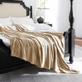 Beige Fleece Plush Throw Blanket 60"x80"for Couch Sofa Fuzzy Cozy Flannel | by JIAHANNHA