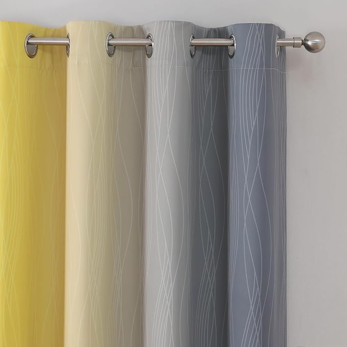 Grey and Yellow Ombre Blackout Curtains - Image 4