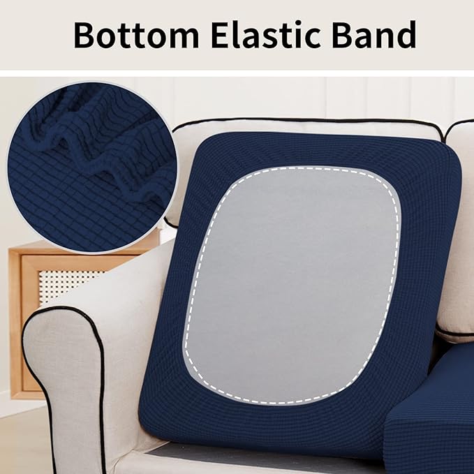 Easy-Going Stretch 2 Pieces Loveseat Couch Cushion Cover - Image 4