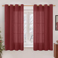 Semi Sheer Linen Curtains 54 Inches Long by LAMIT
