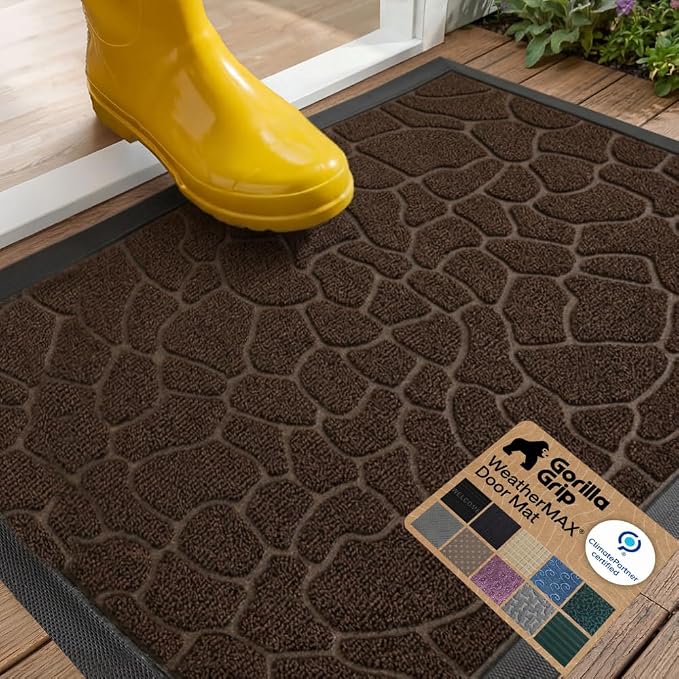GORILLA GRIP 100% Waterproof All-Season WeatherMAX Doormat, US Designed Natural by Unknown