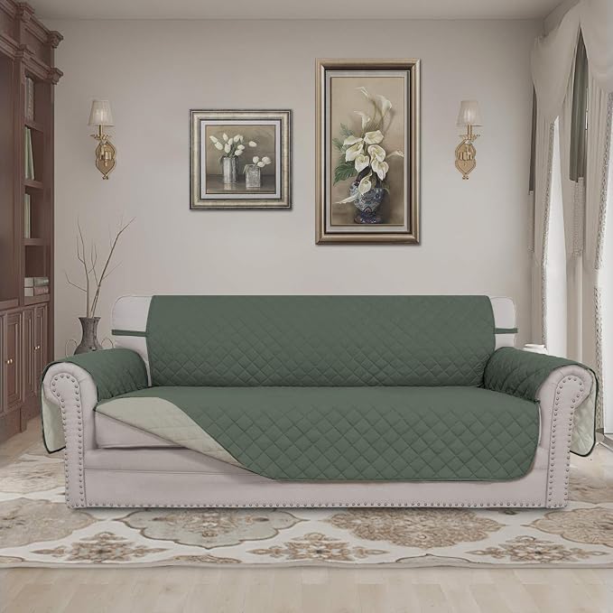 Easy-Going Reversible Couch Cover, 3 Cushion Sofa, Washable Slipcover - Image 2