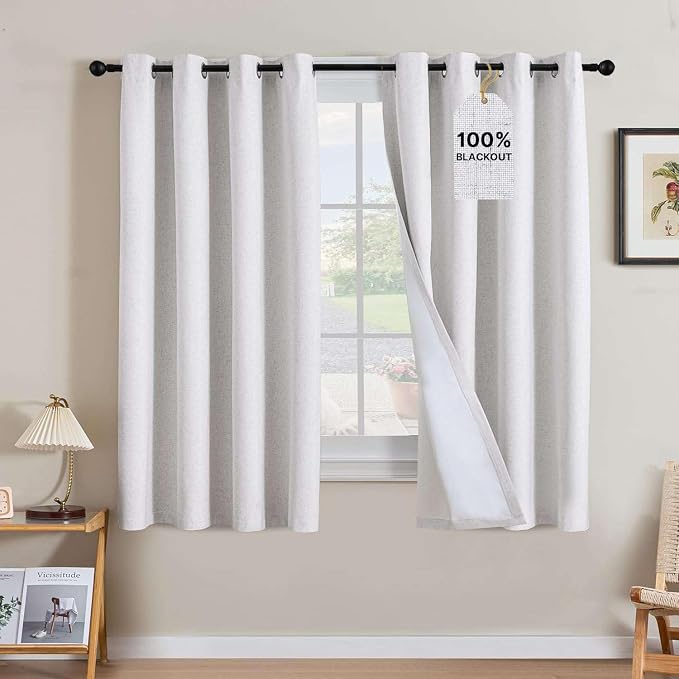 H.VERSAILTEX Linen Curtains 100% Blackout Curtains by HVERSAILTEX