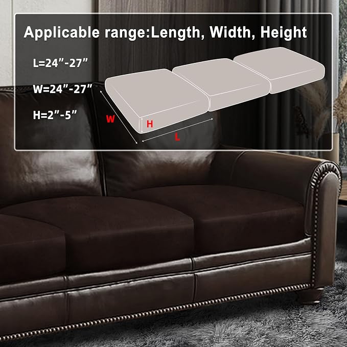 ANARACHON Leather Look Couch Cushion Covers Sofa Seat Slipcovers Sets Couches - Image 3