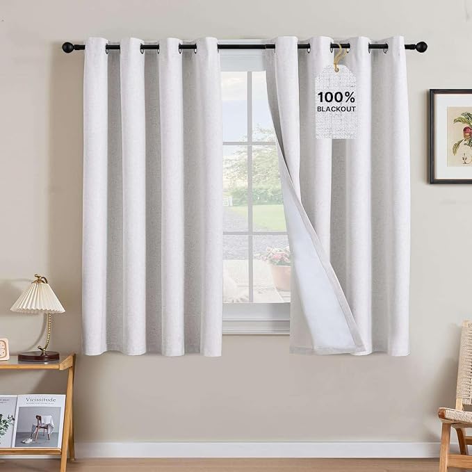 H.VERSAILTEX Linen Curtains 100% Blackout Curtains by HVERSAILTEX