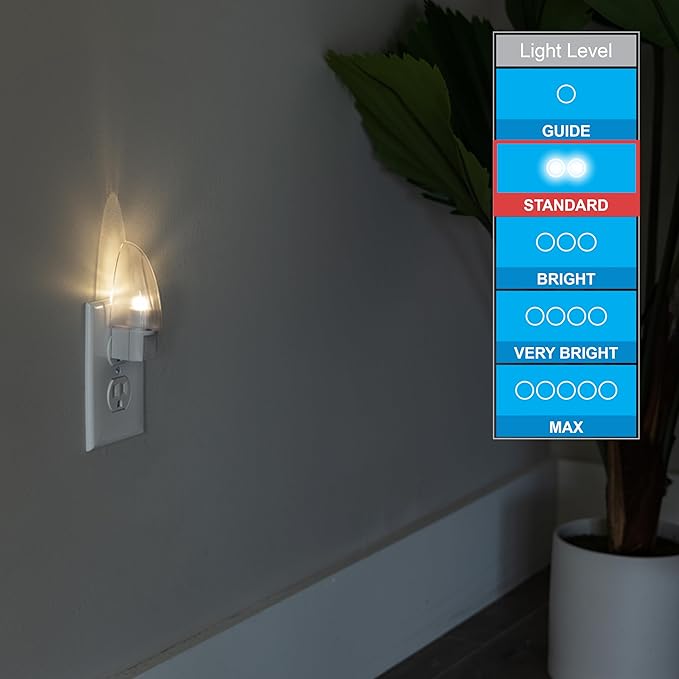 Lights by Night LED Night Light, Plug-in, Dusk to Dawn Sensor, Warm White, UL-Certified, Energy Efficient, Ideal Nightlight for Bedroom, Bathroom, Nursery, Hallway, Kitchen, 11377