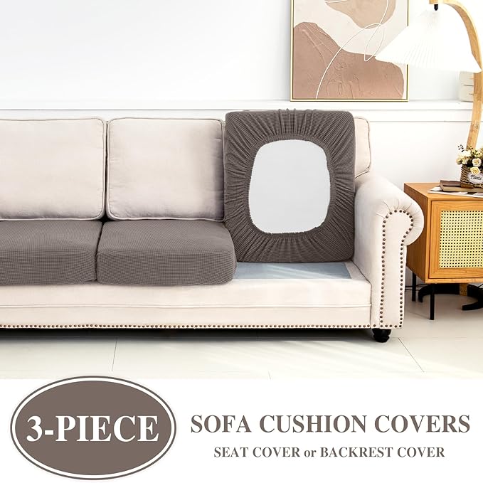 LA MEACK Couch Cushion Covers Seat Cushion Cover Stretch Couch Cover Separate - Image 3