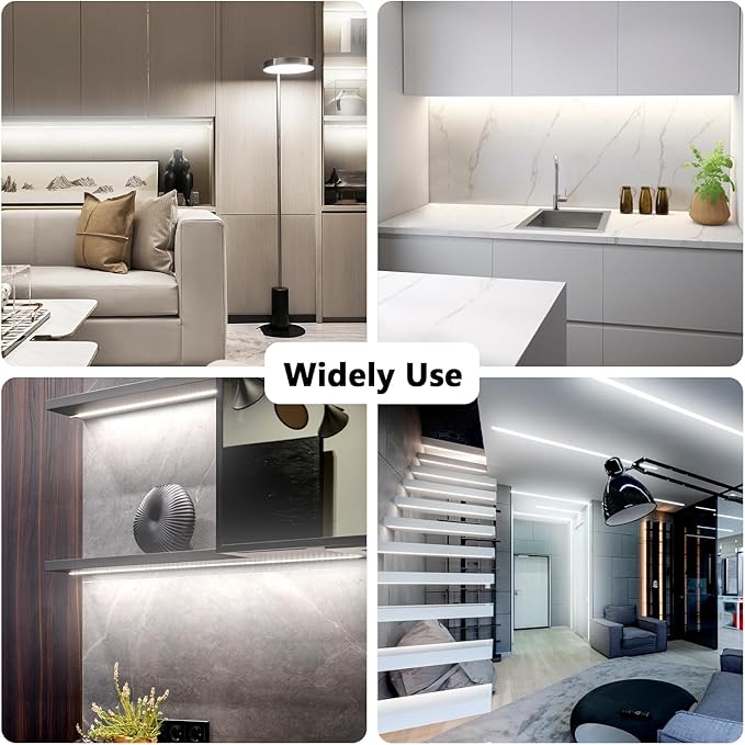 dalattin White LED Strip Lights, 40ft Dimmable LED Light Strip 6500K Bright Daylight White 24V, 720 LEDs 2835 Tape Lights for Bedroom, Kitchen, Mirror, Home Decoration(2 * 20ft)