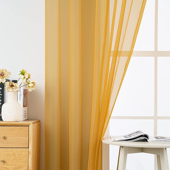 MIULEE 2 Panels Fall Sheer Curtains - Image 5