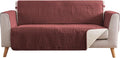Red Loveseat Covers 2 Cushion Couch, Water-Repellent Sofa Cover by Pamhaven