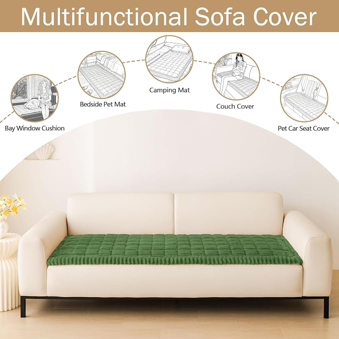 Couch Cover for Dogs, Washable Non Slip Plush Flannel Sofa Protector | Thick - Image 3