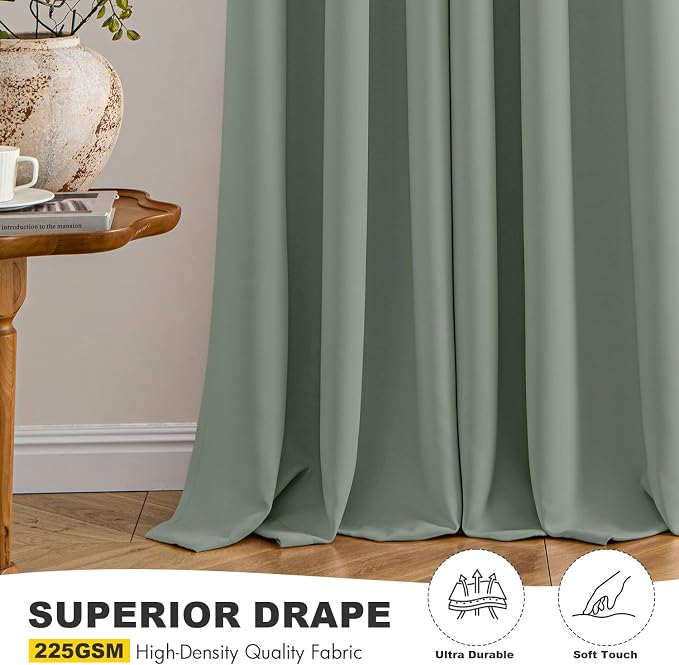 MIULEE Blackout Curtains for Bedroom 2 Panels 40 x 84 Inch Long Light Green | - Image 5