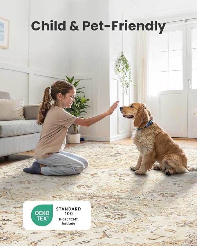 AMADA HOMEFURNISHING 2x3 Washable Area Rug, Low-Profile Entryway Rug - Image 3