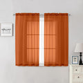 Orange Sheer Curtains 54 Inch Length 2 Panels, Voile Light Filtering Curtains by Lecloud